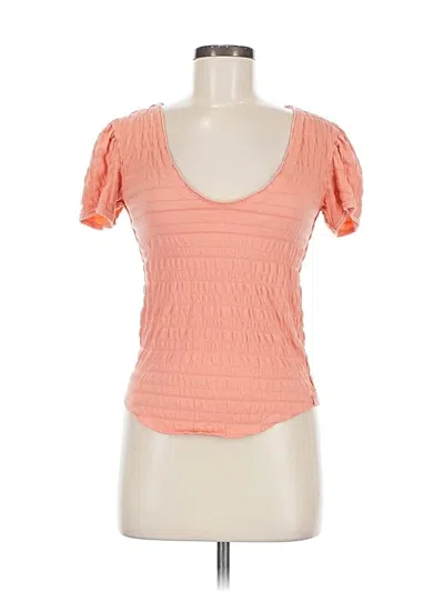 Pre-owned We The Free Short Sleeve Top Orange Sweetheart Neckline Tops