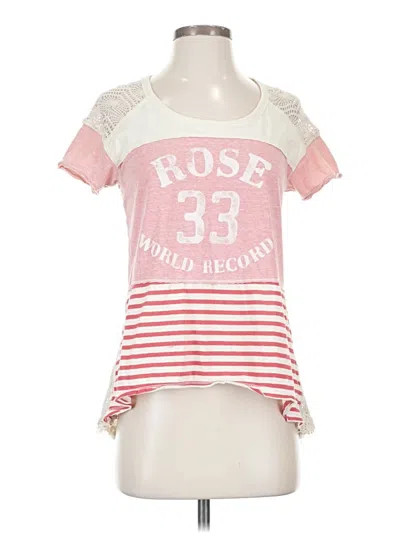 Pre-owned We The Free Short Sleeve Top Pink Scoop Neck Tops