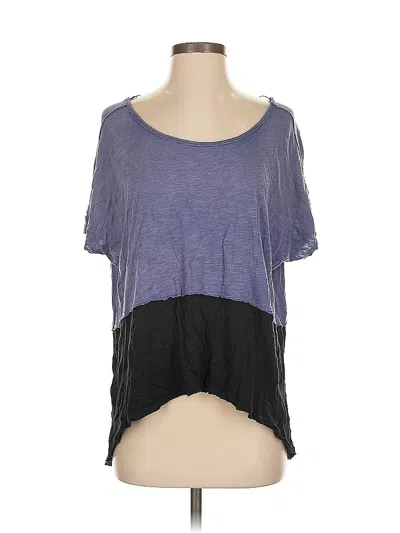 Pre-owned We The Free Short Sleeve Top Purple Scoop Neck Tops