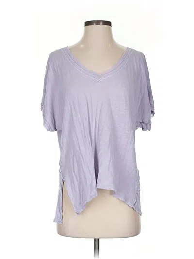 Pre-owned We The Free Short Sleeve Top Purple V Neck Tops