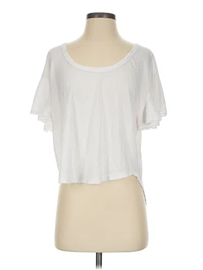 Pre-owned We The Free Short Sleeve Top White Scoop Neck Tops