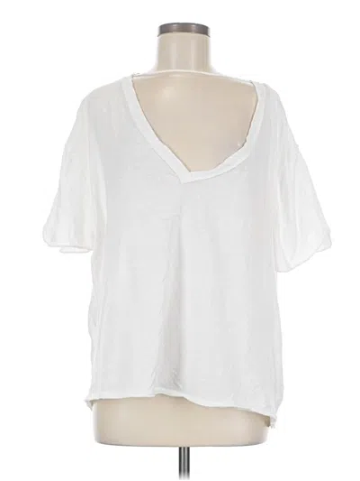Pre-owned We The Free Short Sleeve Top White V-neck Tops