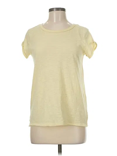 Pre-owned We The Free Short Sleeve Top Yellow Crew Neck Tops