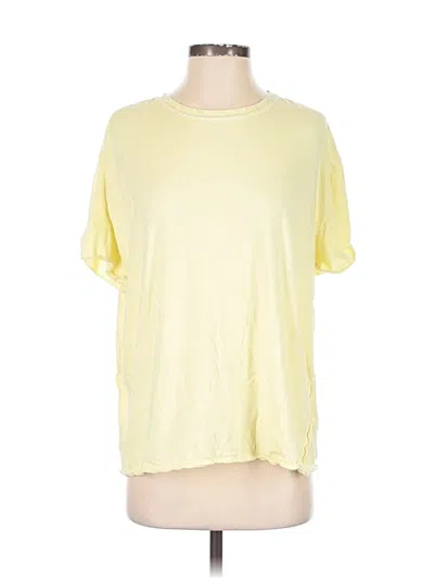 Pre-owned We The Free Short Sleeve Top Yellow Crew Neck Tops