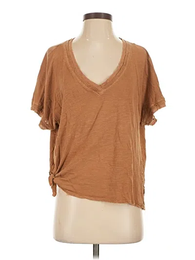 Pre-owned We The Free Short Sleeve T-shirt In Brown