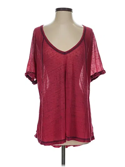 Pre-owned We The Free Short Sleeve T-shirt In Burgundy