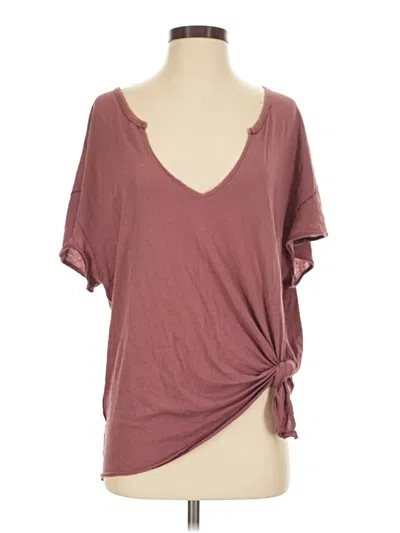 Pre-owned We The Free Short Sleeve T-shirt In Burgundy