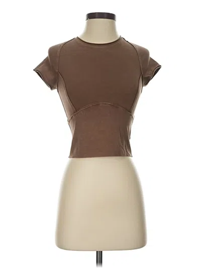 Pre-owned We The Free Short Sleeve Turtleneck In Brown