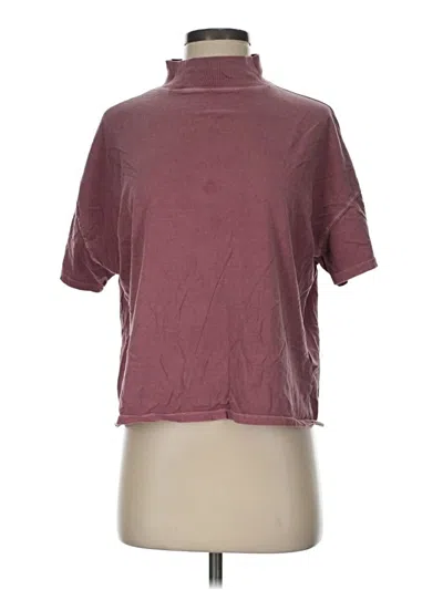 Pre-owned We The Free Short Sleeve Turtleneck In Burgundy