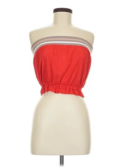 Pre-owned We The Free Sleeveless Top Red Strapless Neckline Tops