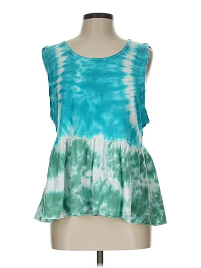 Pre-owned We The Free Sleeveless Top Teal Scoop Neck Tops In Blue