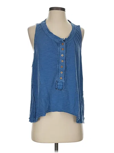 Pre-owned We The Free Tank Top Blue Halter Neckline Tops