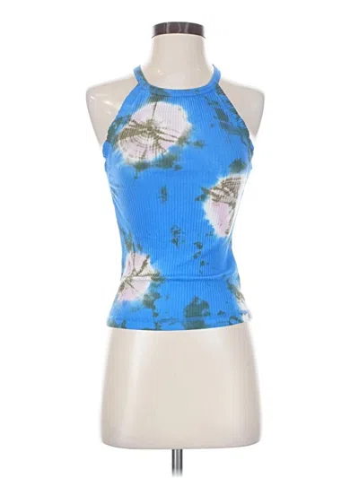 Pre-owned We The Free Tank Top Blue Halter Neckline Tops