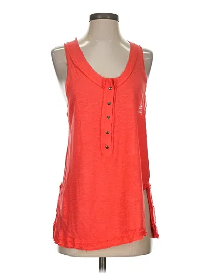 Pre-owned We The Free Tank Top Orange Plunge Neckline Tops