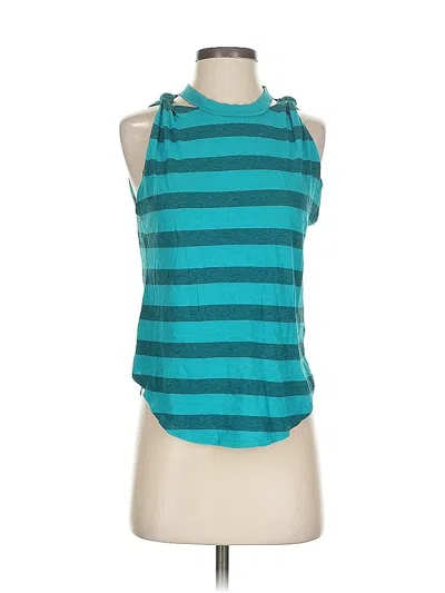 Pre-owned We The Free Tank Top Teal Halter Neckline Tops In Blue