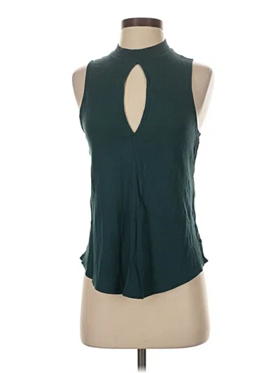 Pre-owned We The Free Tank Top Teal Halter Neckline Tops In Blue