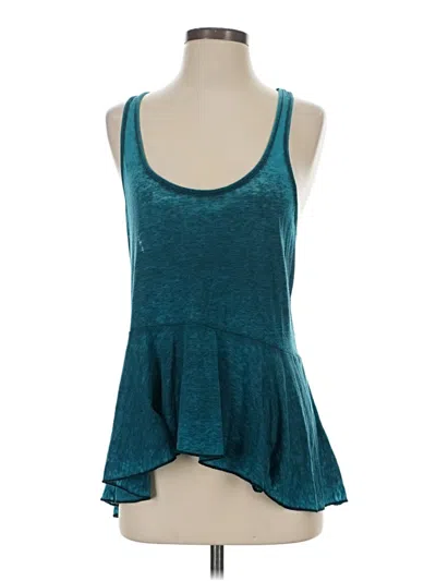 Pre-owned We The Free Tank Top Teal Halter Neckline Tops In Blue