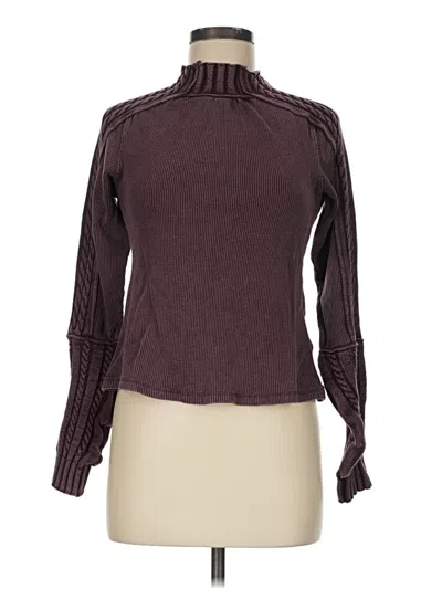 Pre-owned We The Free Turtleneck Sweater In Burgundy