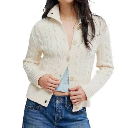 We The Free Women's Cable Collar Cardigan In Ivory In Neutral