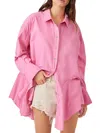 WE THE FREE WOMENS COTTON TUNIC BUTTON-DOWN TOP