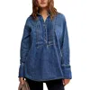 We The Free Womens Pintuck Denim Tunic Top In Multi