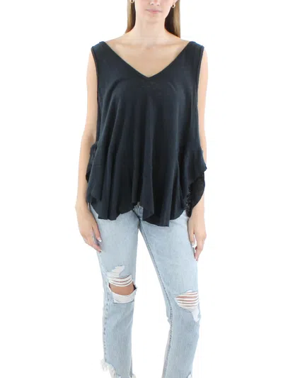 We The Free Womens Unfinished Hem Drop Waist Pullover Top In Black
