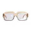 We The Stars Women's Blue / Grey Ankh Aura Sunglasses In Gold