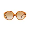We The Stars Women's Gold / Brown / Yellow Gold Era Sunglasses In Brown