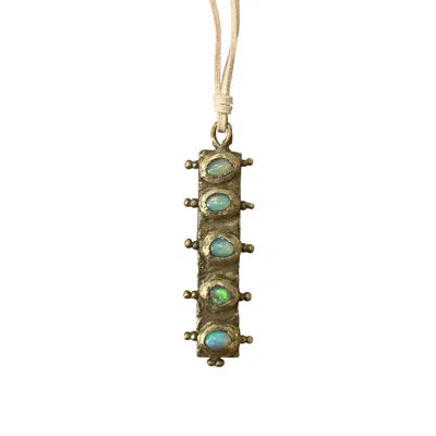 We The Stars Women's Gold Opal Talisman Necklace In Green