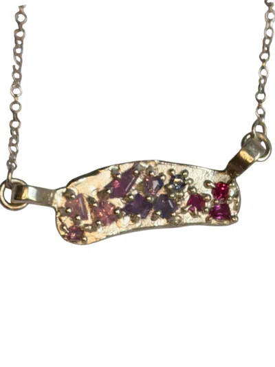 We The Stars Women's Silver Sapphire Plate Choker