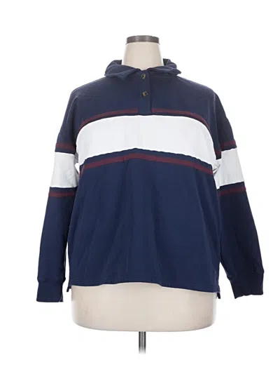 Pre-owned We Wander Long Sleeve Top Blue Cowl Neck Tops