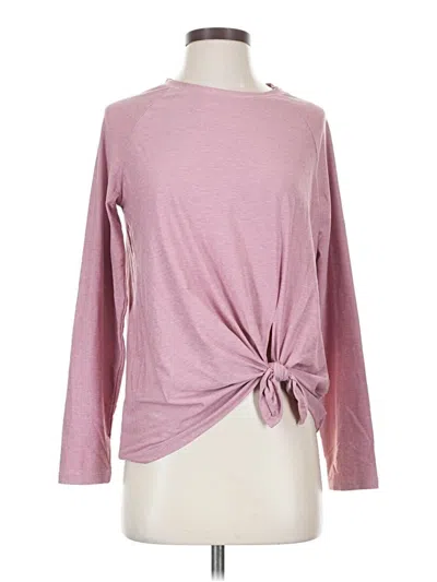 Pre-owned We Wander Long Sleeve Top Pink Keyhole Neckline Tops