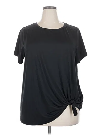 Pre-owned We Wander Short Sleeve Top Black Keyhole Neckline Tops
