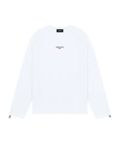 We11 Done 1506 Logo Tape Long-sleeve T-shirt In White