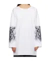 We11 Done Abstract-print Cotton Blouse In White