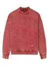 We11 Done Acid-wash Sweatshirt In Burgundy