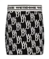 We11 Done All-over Logo Knitted Minskirt In Black