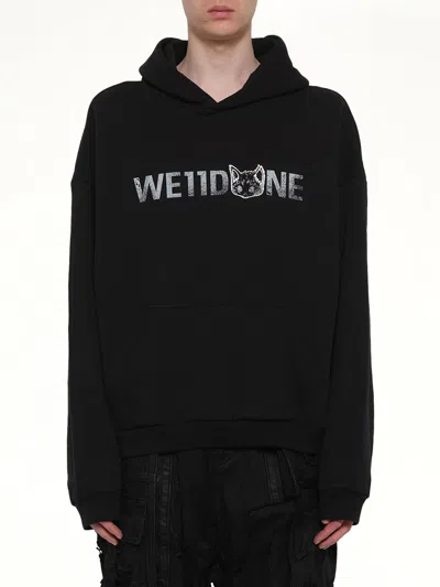 We11 Done Amber Logo Hoodie In Black