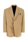 We11 Done Jacket Featuring Notch Lapels And Pockets In Beige
