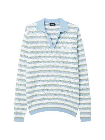 We11 Done Argyle Striped Sweater In Black