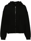 We11 Done Black Twin All Around Zip-up Hoodie In Black