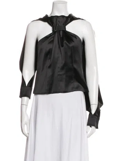 Pre-owned We11 Done Asymmetrical Long Sleeve Top W/ Tags In Black