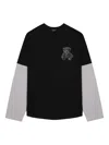 We11 Done Bear-embellished Long-sleeve Top In Black