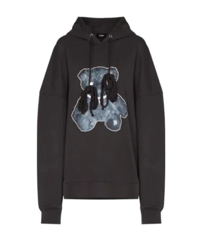 We11 Done Bear Hooded Sweater In Black