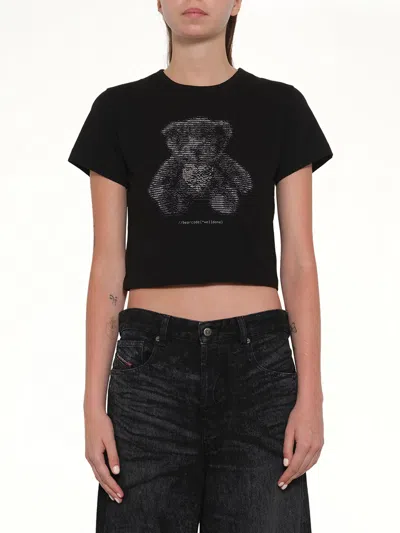 We11 Done Bear Print Slim-fit T-shirt In Black