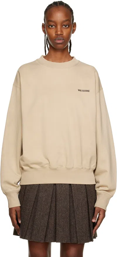 We11 Done Beige Basic Sweatshirt