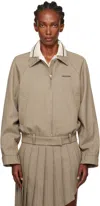 We11 Done Beige Checked Jacket In Sand