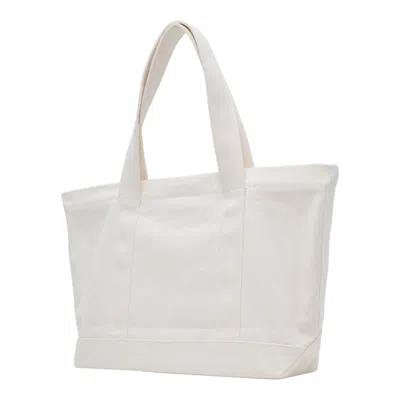 We11 Done Beige Collegiate Canvas Tote