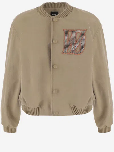 We11 Done Beige Cotton-blend Bomber Jacket
