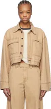 We11 Done Beige Cropped Work Jacket In Beige
